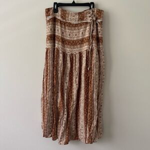 Vestique Boho Printed Maxi Skirt Large L